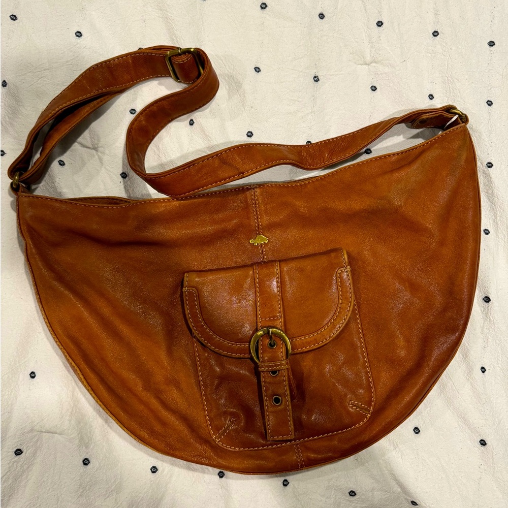 Italian Carpisa soft brown leather over the shoulder bag